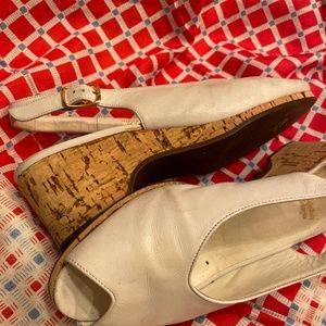 Used Bruno Magli winter white sling-back  pumps